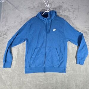 Nike Full‎ Zip Hoodie Sweatshirt Pockets Casual Activewear Blue Mens